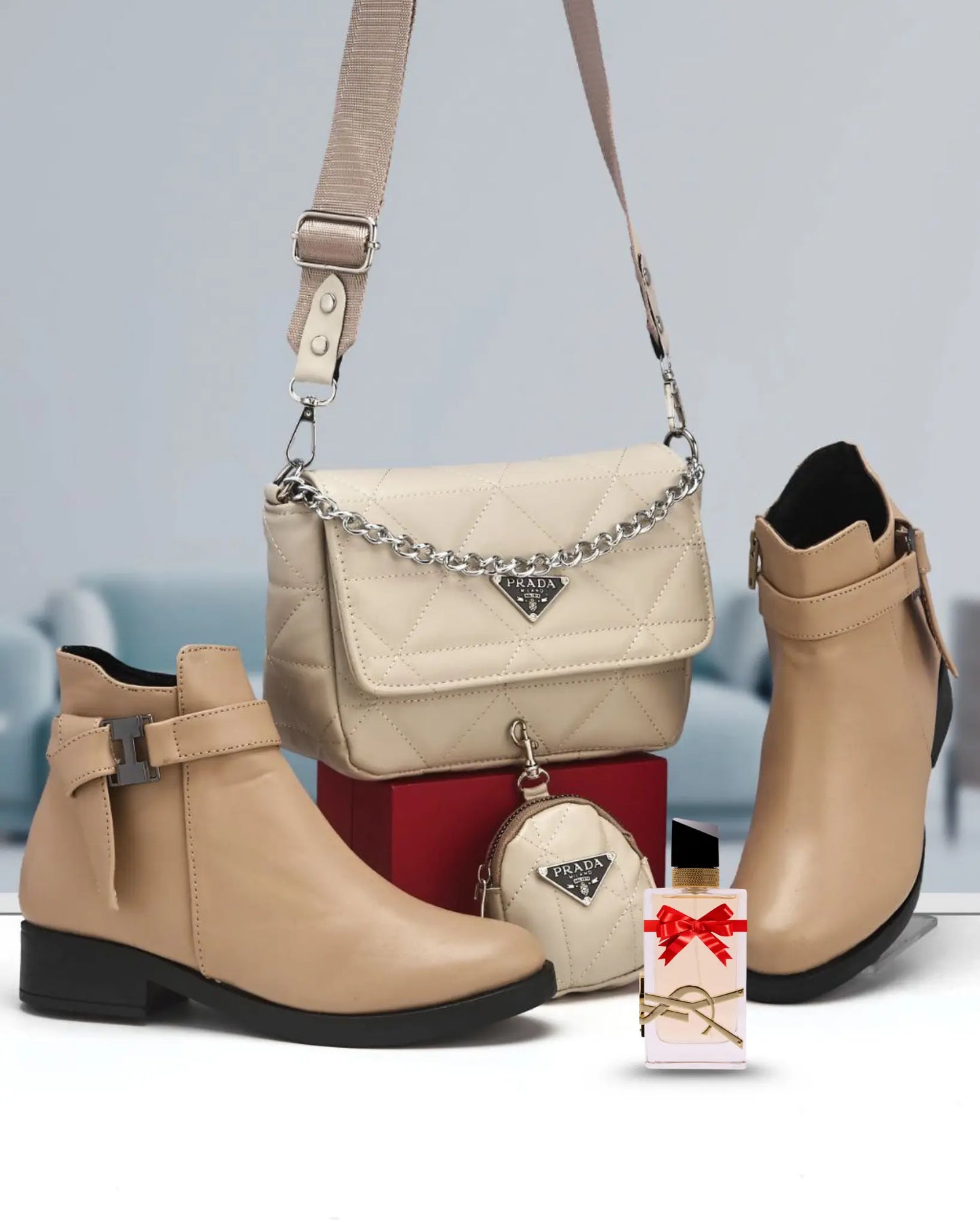 باقة الأناقة المتكاملة – صباط وصاك بنفس اللون + عطر مجاني مع كل طلبية/ brada